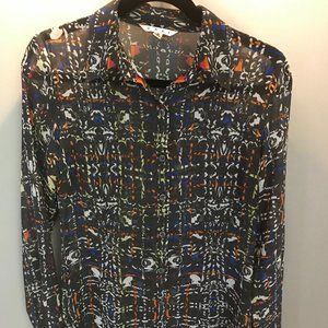 cabi Printed Button-Up Blouse